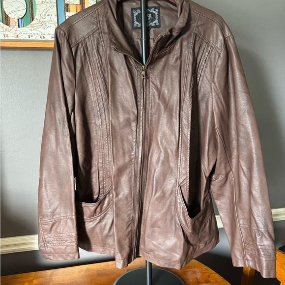 Brown Leather Jacket - Picture 1 of 5